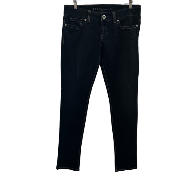 GUESS JEANS, Size 31, Dark Wash 5 Pocket Daredevil Skinny Leg Stretch Jeans. - Picture 1 of 16